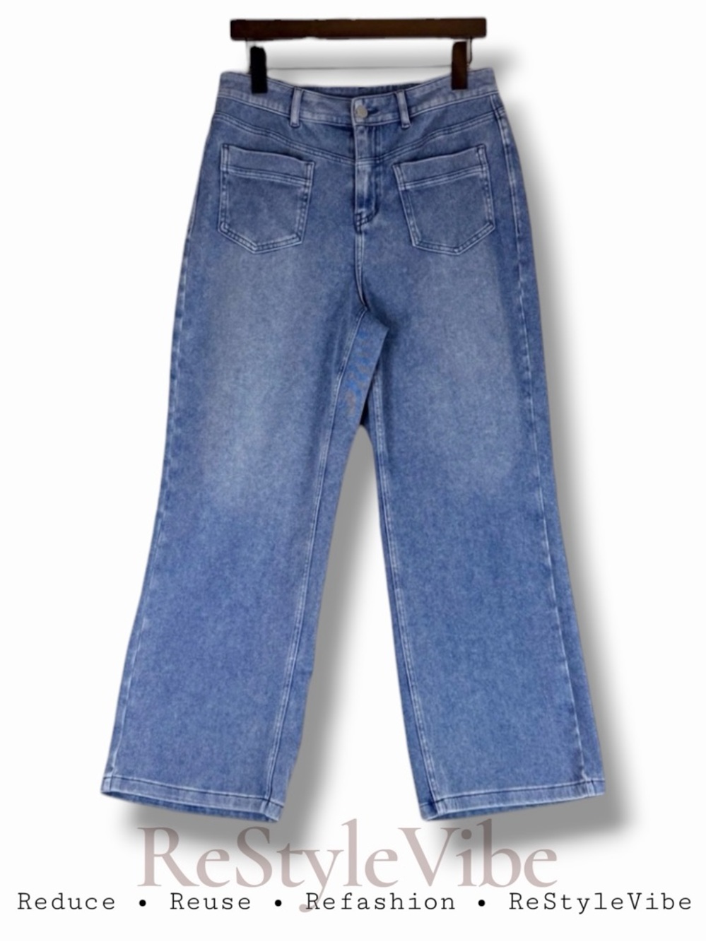 HALARA Women’s Size M Denim Jeans Wide Leg Style Stretch High Rise Athleisure